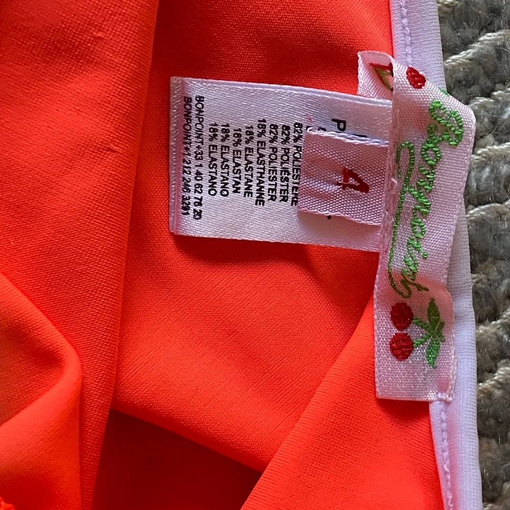 Bonpoint Girls Cherry Logo Swimsuit - Size 4